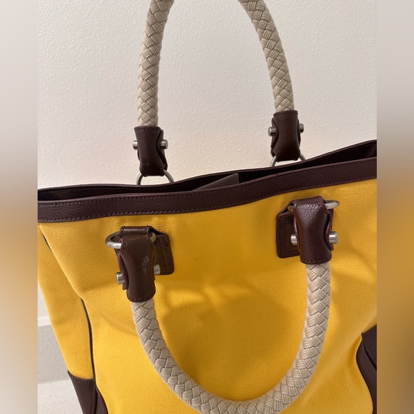 Coldwater Creek Yellow and Brown Tote Bag - Picture 3 of 9